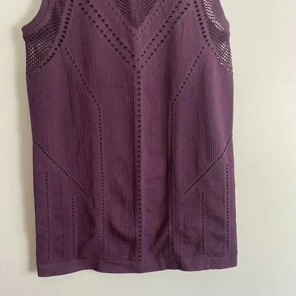 Athleta Purple Seamless Mesh Oxygen Tank Top